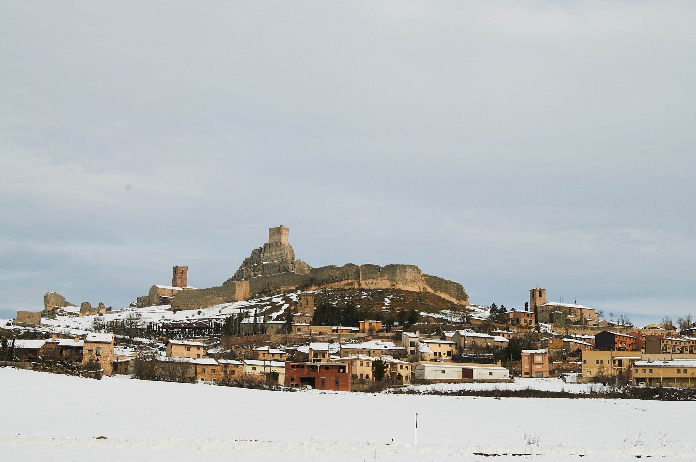 Atienza nevada, invierno en la Sierra Norte